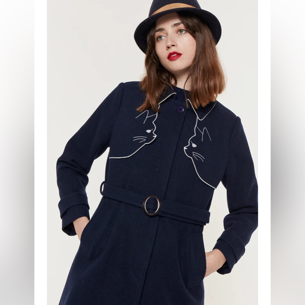 Ailurophile Wool Trench Coat